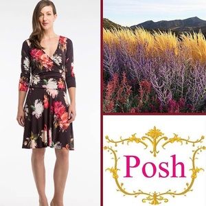 Weston Mulitcolor Floral Faux Wrap Dress Size Medium